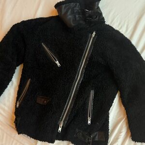 All Saints Black Teddy Jacket